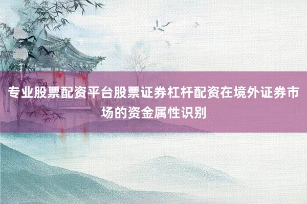 专业股票配资平台股票证券杠杆配资在境外证券市场的资金属性识别