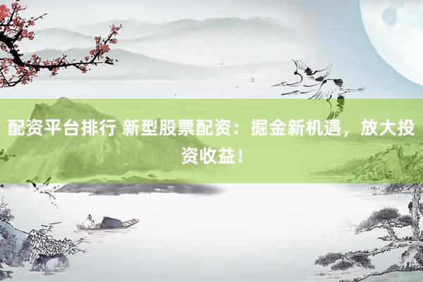 配资平台排行 新型股票配资：掘金新机遇，放大投资收益！